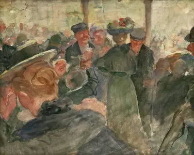 Firande av drottningens födelsedag på en bar av Leo Gestel