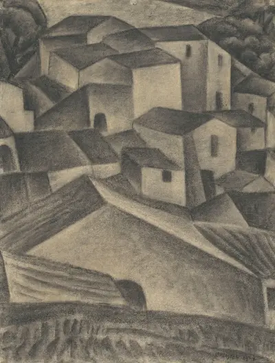 Hus i en italiensk by av Leo Gestel
