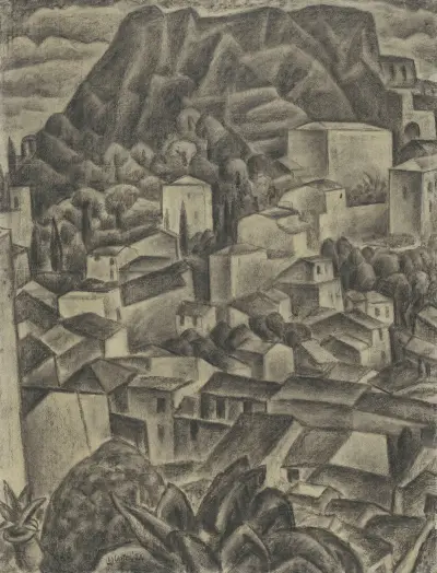 Italiensk bergsby av Leo Gestel