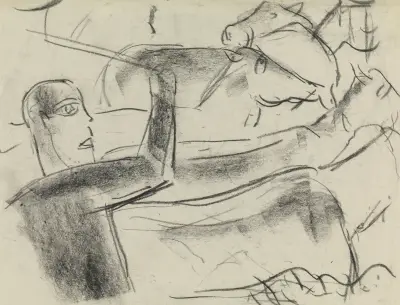 Pojke som driver på kor av Leo Gestel