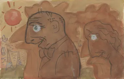 Karikatyrd av Leo Gestel och hans fru av Leo Gestel