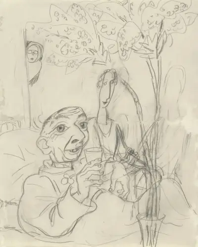 Karikatury Lea Gestela na jeho nemocničním lůžku – č. 1, Leo Gestel