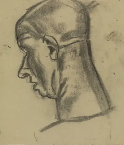 Mannenkop 3 av Leo Gestel