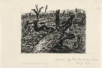 Bokillustration för Alexander Cohens Van Anarchie tot Monarchie; Wereld Oorlog av Leo Gestel