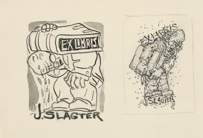 Ontwerp ex libris voor J. Slagter av Leo Gestel