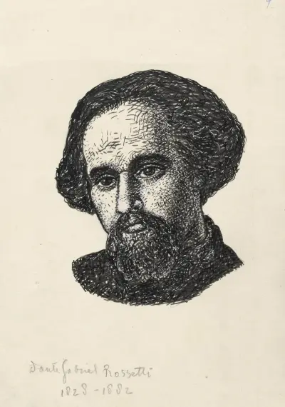 Porträtt av Dante Gabriel Rossetti av Leo Gestel