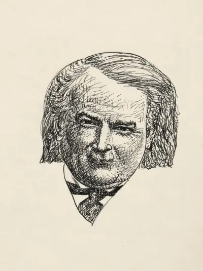 Porträtt av David Lloyd George av Dwybor av Leo Gestel