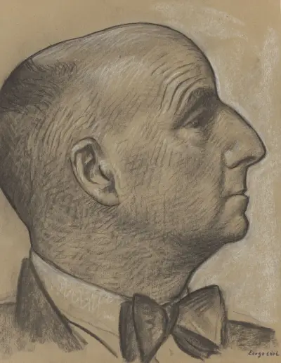 Porträtt av en man med fluga av Leo Gestel