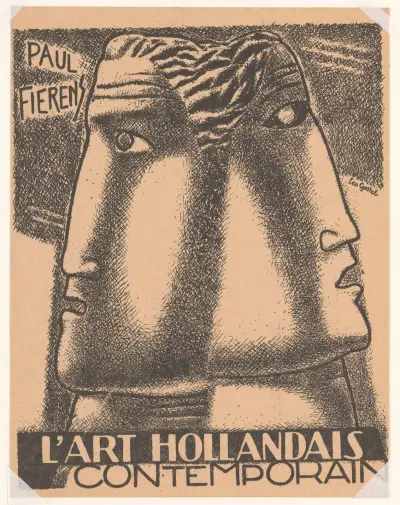 Reproductieprent boekomslag ‘l’Art Hollandais contemporain’ av Leo Gestel