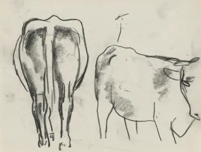 Skiss av en ko 2 av Leo Gestel