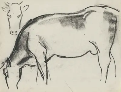 Skiss av kor av Leo Gestel