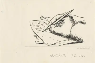 Skrivande hand av Leo Gestel