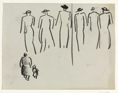 Studie van diverse figuren av Leo Gestel