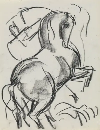 Studieblad med häst 3 av Leo Gestel
