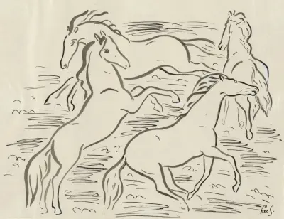 Fyra hästar av Leo Gestel