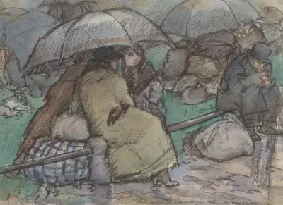 Flyktingar från Belgien i Roosendaal av Leo Gestel