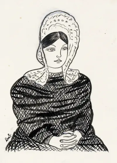 Kobieta w czepku na głowie, 1891, Leo Gestel
