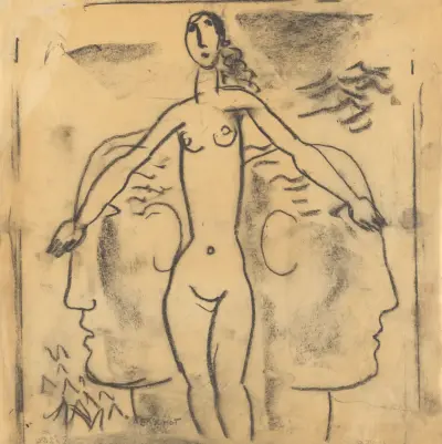 Kvinnlig nakenakt av Leo Gestel