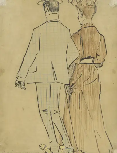 Paret på väg, sett bakifrån av Leo Gestel
