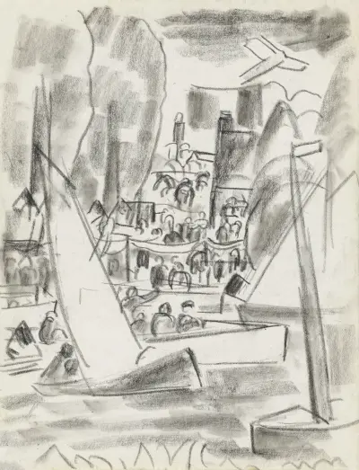 Segelfartyg på vattnet av Leo Gestel