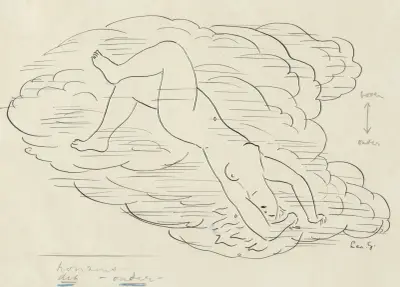 Simmande kvinnlig naken av Leo Gestel