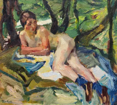 Studie aktu pro Koupající se II, Leo Putz
