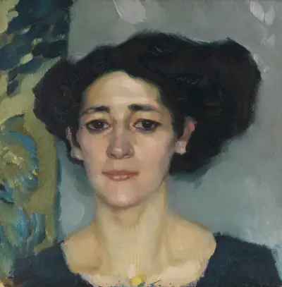Damenporträt av Leo Putz