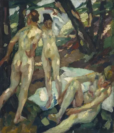 De badande (Hartmannsberg) av Leo Putz