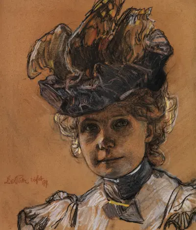 Porträt Gertraud Luberich av Leo Putz