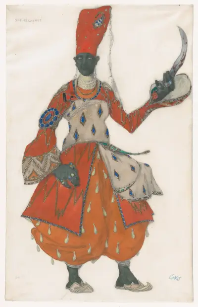Costume Design for a Eunuch in Scheherazade av Léon Bakst