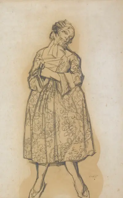 Costume Design For Dorothée From Les Femmes De Bonne Humeur av Léon Bakst