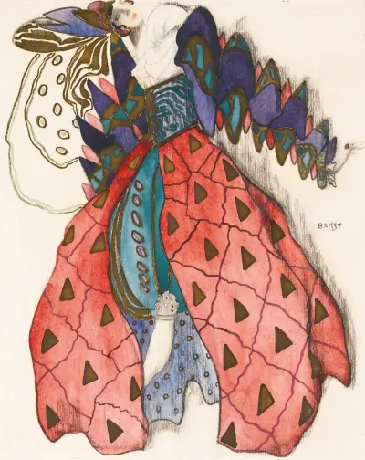 Projekt kostiumu dla żony Potifara w Legendzie Józefa, Léon Bakst