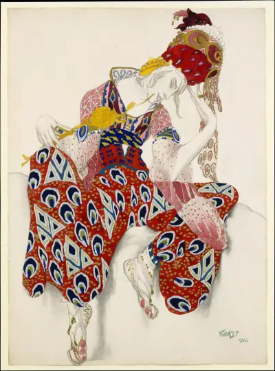Costume Study for Vaslav Nijinsky in the Role of Iksender in the Ballet ‘La Péri’ (The Flower of Immortality) av Léon Bakst