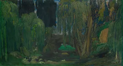 Scenografi till baletten Narcisse av Léon Bakst