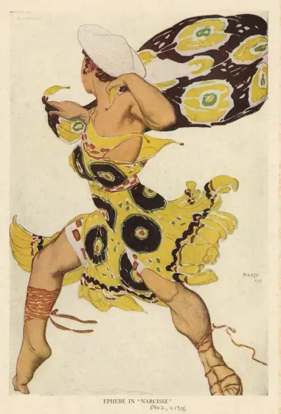 Efeb i 'Narcisse' av Léon Bakst