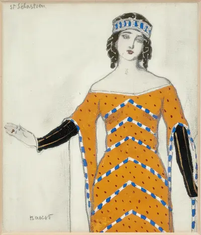 Kostymskiss för Saint Sébastien av Léon Bakst