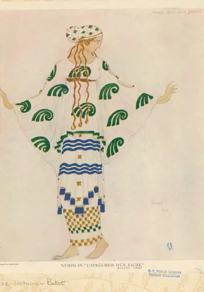 Nymf i 'L'après-midi d'un faune' av Léon Bakst