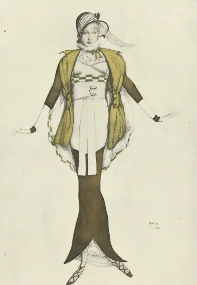 PHILOMÈLE / Robe de Bakst réalisée par Paquin, 1912 av Léon Bakst