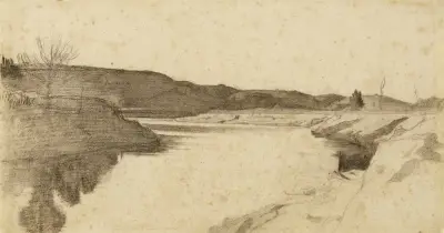 Paysage des bords du Tibre av Léon Bonnat