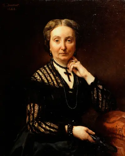 Portrait de femme av Léon Bonnat