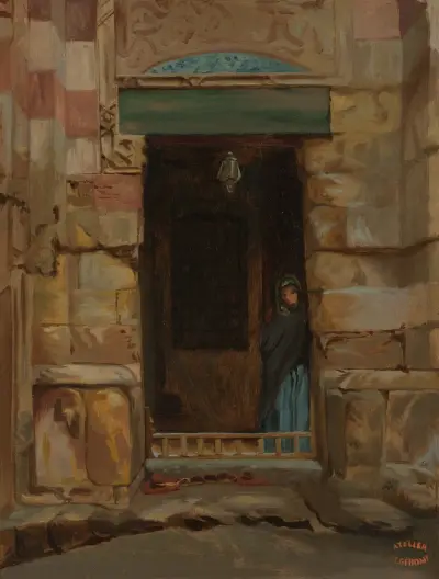 Araberin im Türrahmen von Jean-Léon Gérôme
