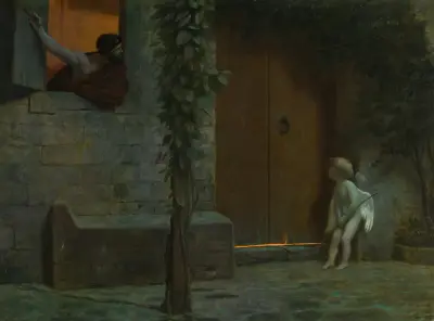 Amor vid dörren i ett oväder av Jean-Léon Gérôme
