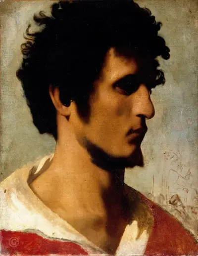 Kopf eines Bauern aus der römischen Campagna von Jean-Léon Gérôme