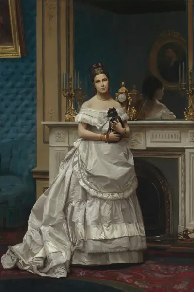 Portrait of Marie-Anne d’Escoubleau de Sourdis, Madame Charles-Joachim Lefèvre (1853-1938) av Jean-Léon Gérôme