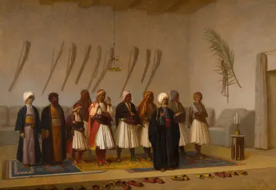 Bön i arnauthövdingens hus av Jean-Léon Gérôme