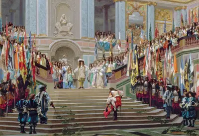 Reception of Le Grand Condé by Louis XIV at Versailles in 1674 von Jean-Léon Gérôme