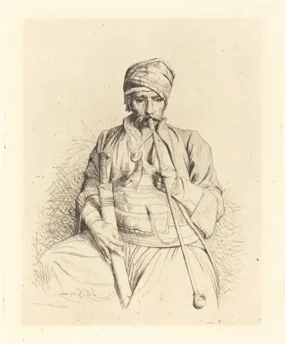 Seated Arab with Pipe von Jean-Léon Gérôme