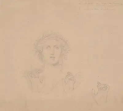 Studie för den allegoriska figuren Konsten av Jean-Léon Gérôme