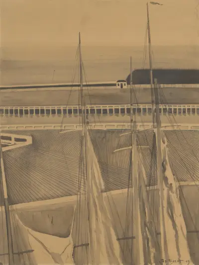Der Hafen von Ostende, 1909 von Léon Spilliaert