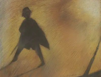 Slutet på en vacker dag – figur i motljus av Léon Spilliaert